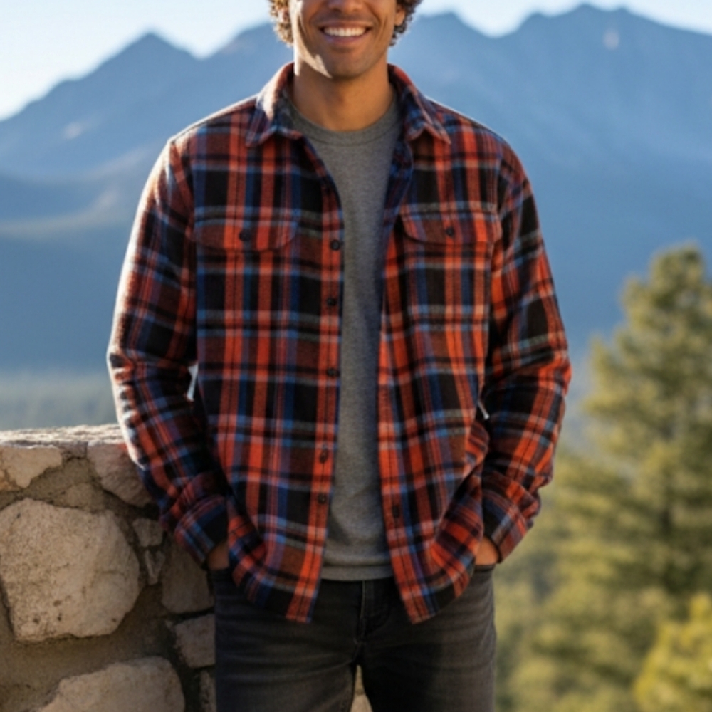 Cotopaxi 100% Organic Cotton Flannel Plaid Button Down Shirt Medium